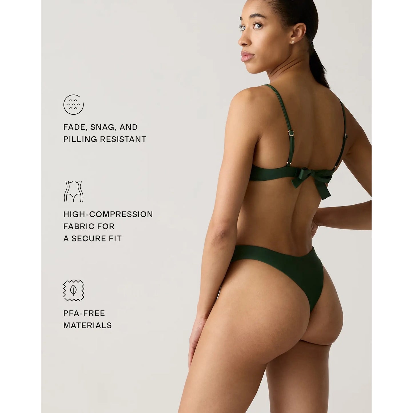 Quince Italian Demi Bikini Top Green Large NEW Underwire Swim Top