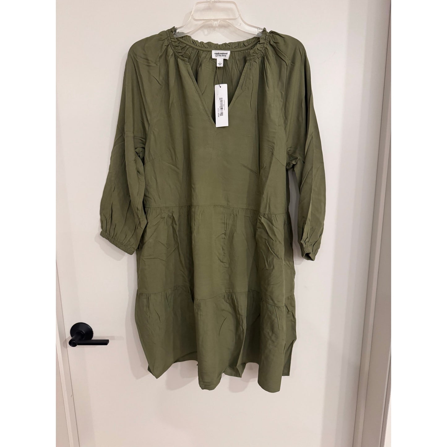 The Drop @CaralynMirand Ruffle-Neck Tiered Dress | NEW | Size Large