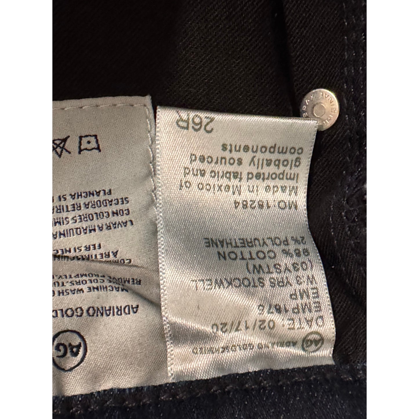 AG Adriano Goldschmied Dark Wash Straight Jeans NEW Size 26R