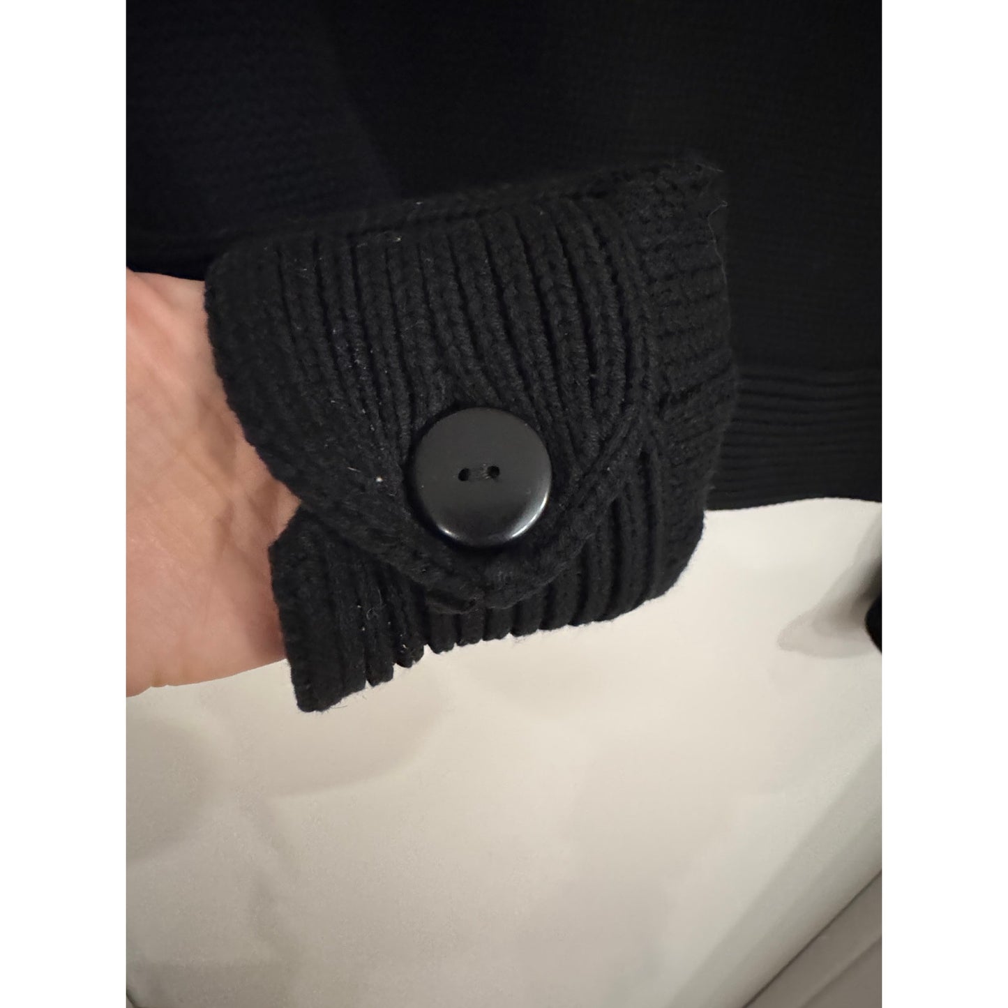 White House Black Market Black Knit Zip Sweater | XS | Asymmetrical Zip