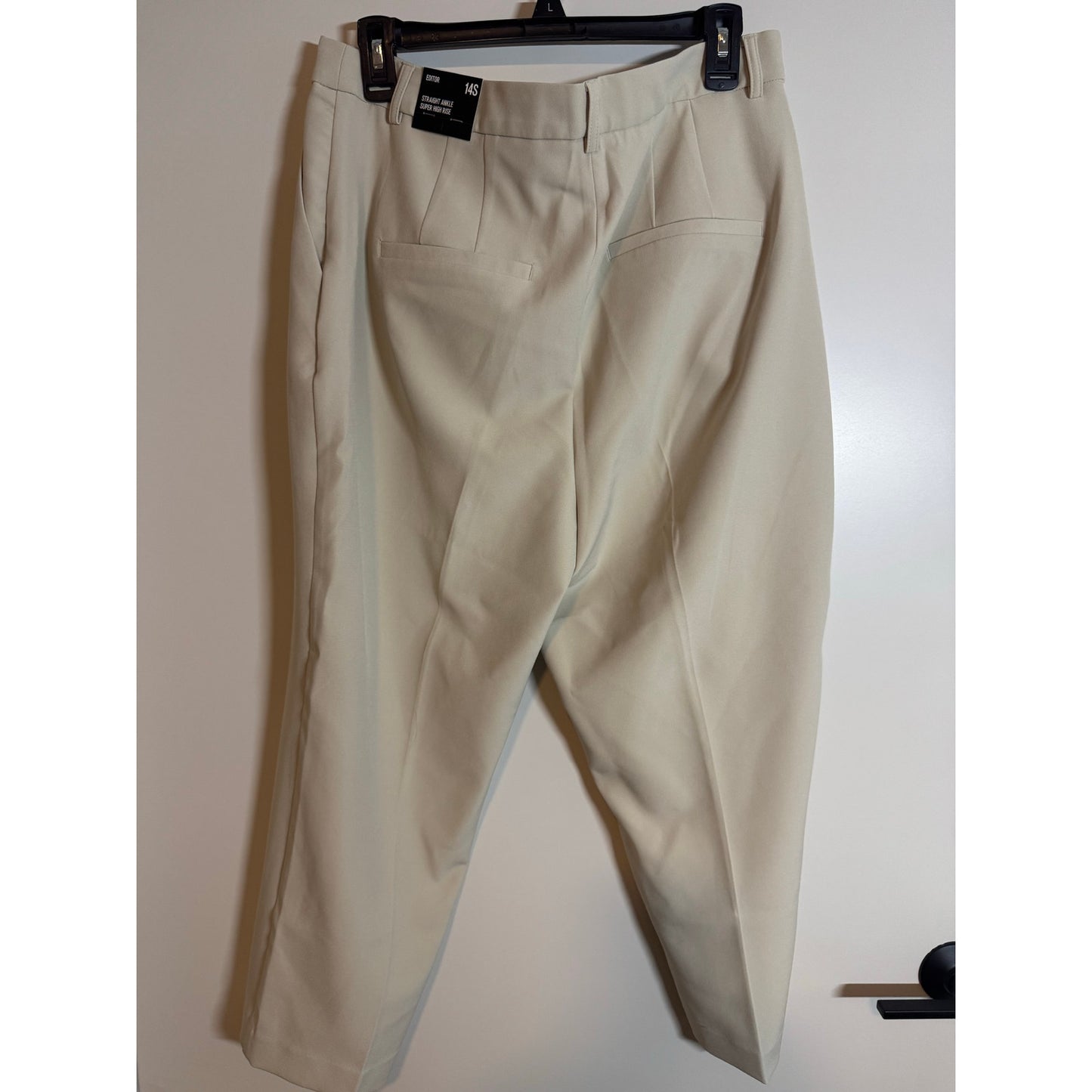 Express Editor Super High Waist Ankle Pant – Warm Ivory NWT