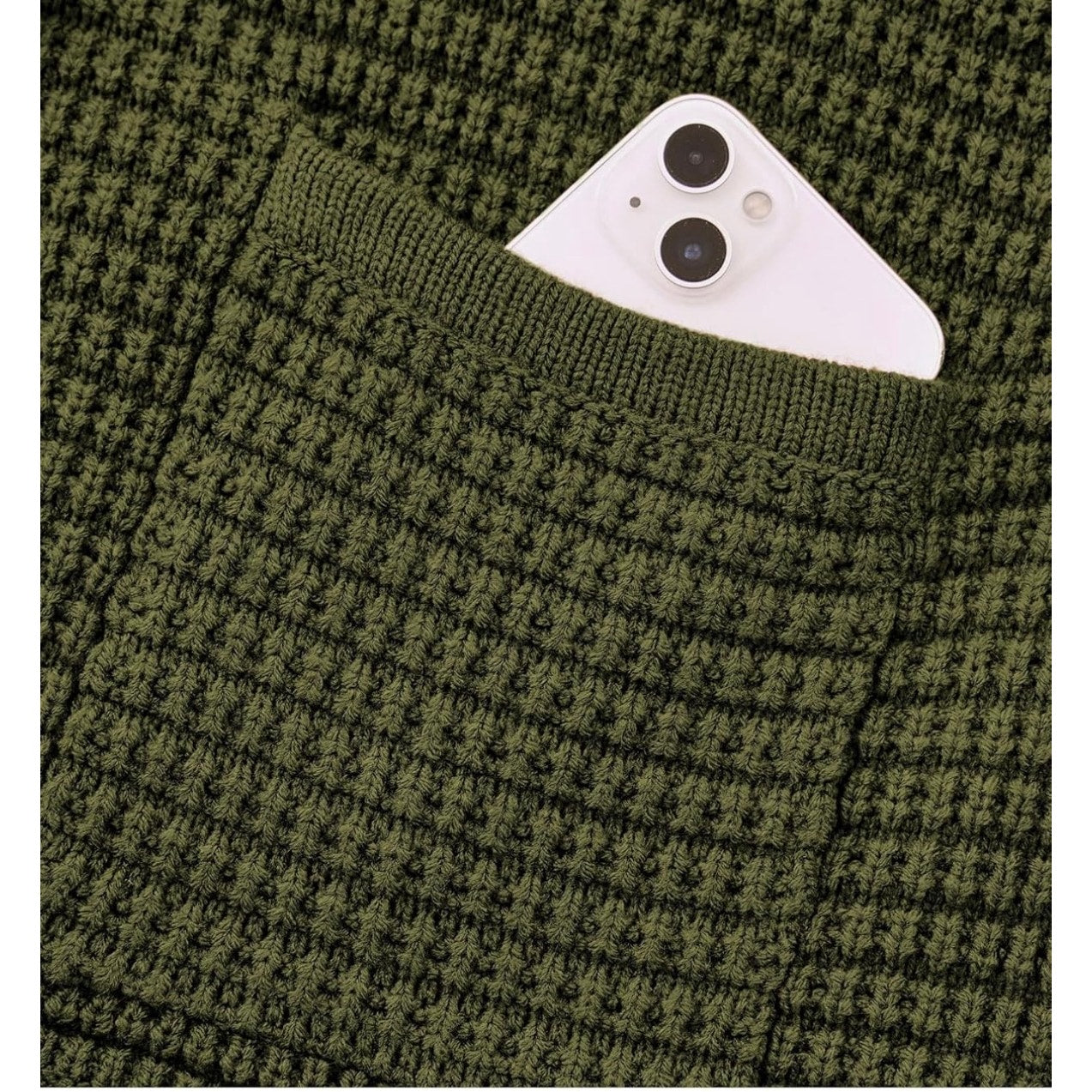 PRETTYGARDEN Army Green Knit Cardigan Sweater Women’s Size L Button Front Pocket