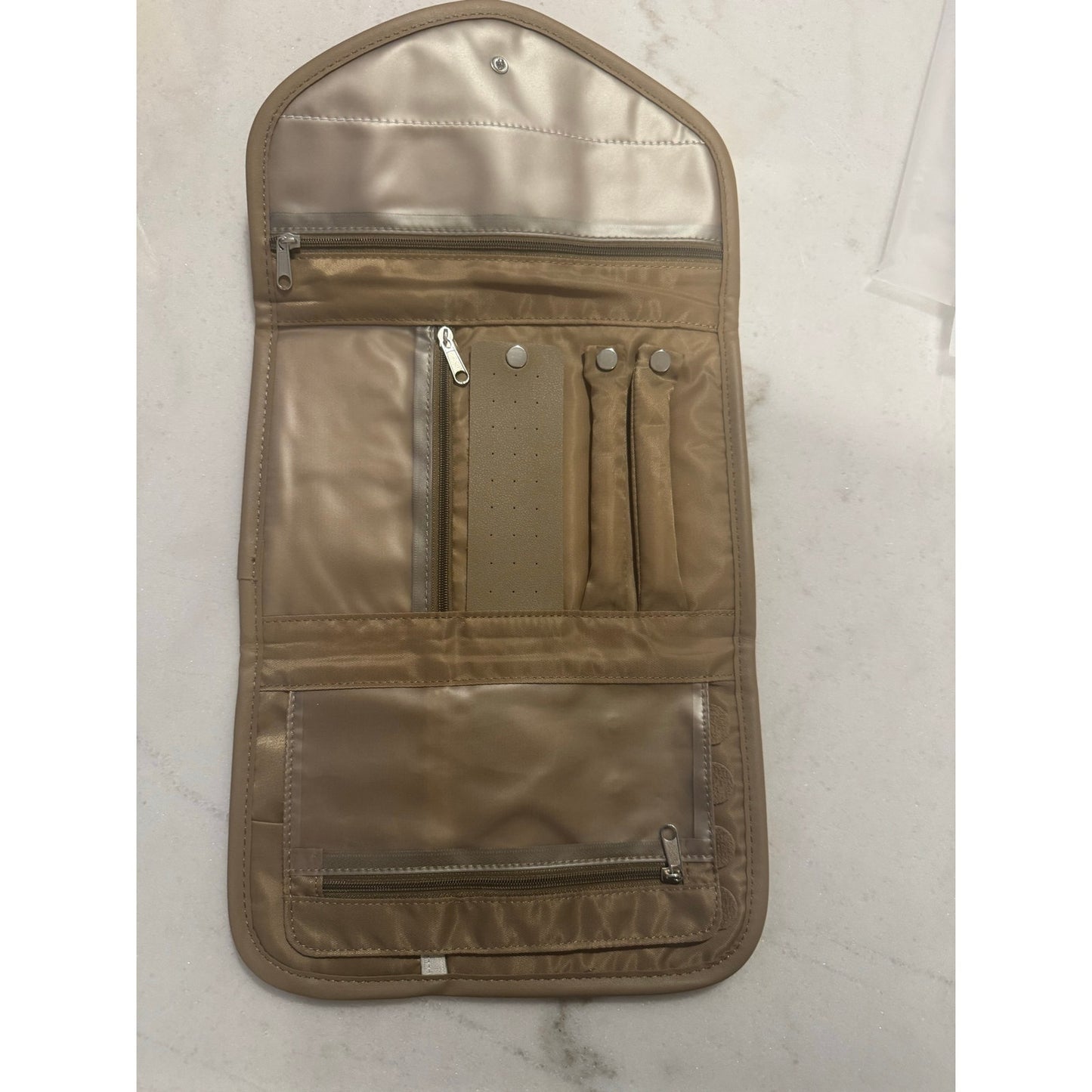 8 Other Reasons Jewelry Travel Bag Tan Vegan Leather Organizer NEW