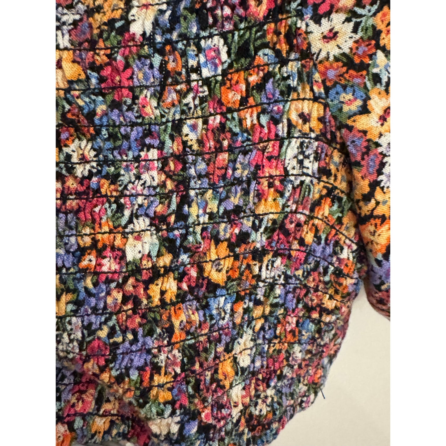 Wild Fable Balloon Sleeve Cropped Top – Size Small – Floral Print
