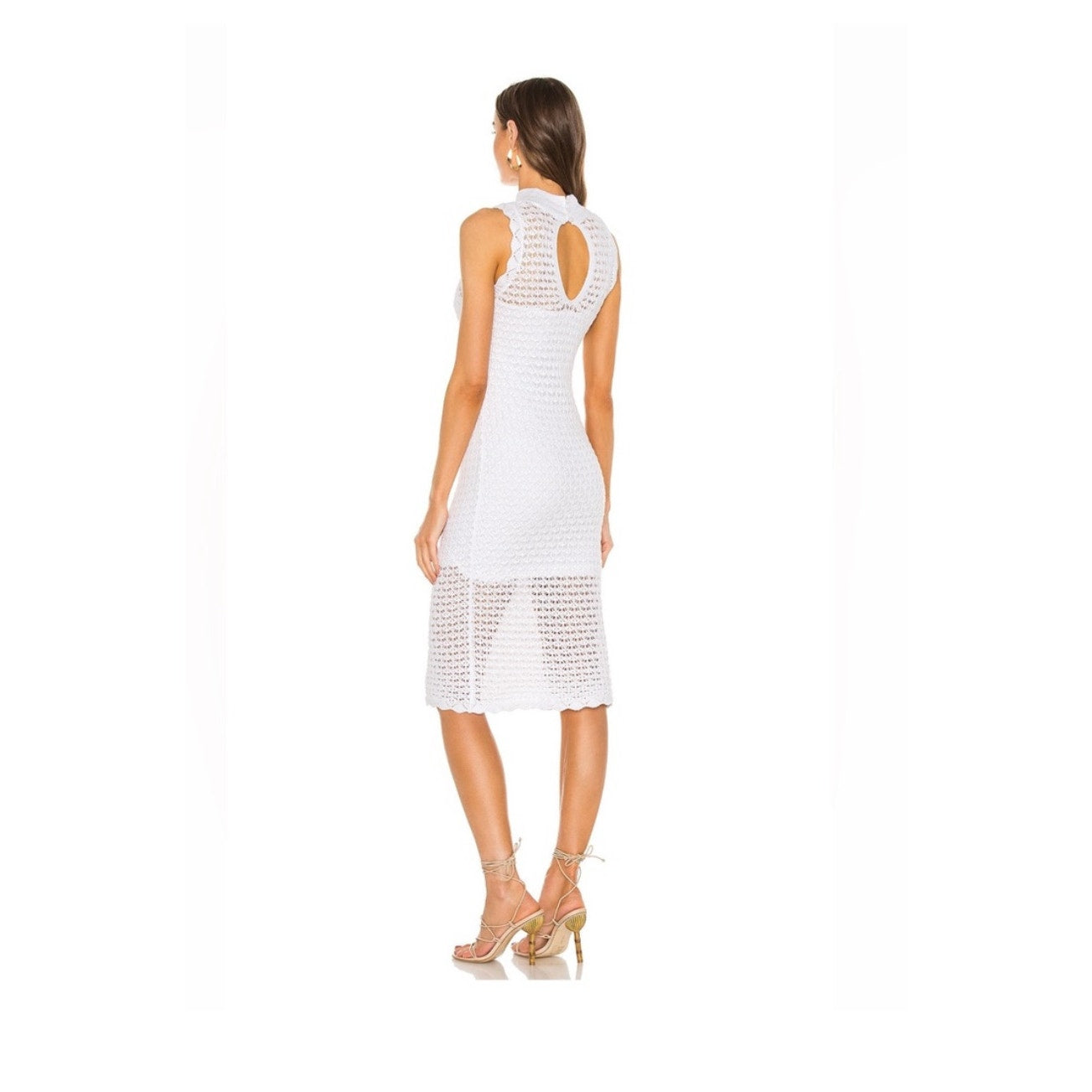 525 Born in BKLYN Crochet Knit Dress – Size Large – Bleach White NEW