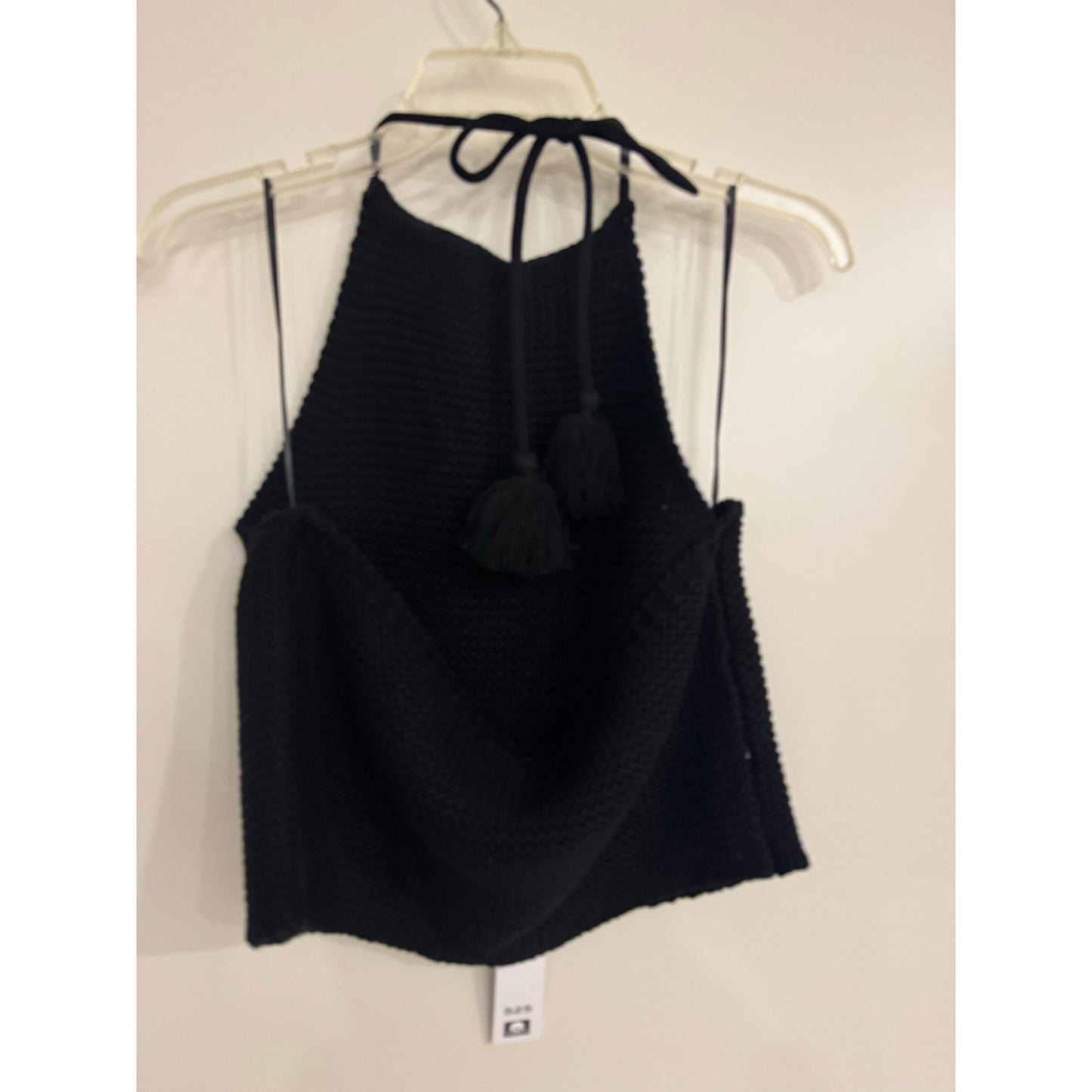 525 America Black Knit Halter Sweater Tank Top L NWT