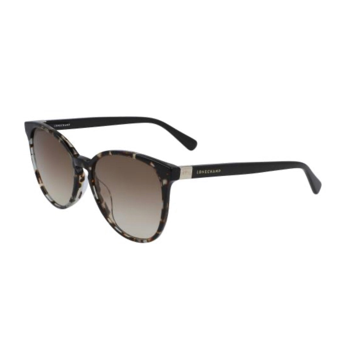 Longchamp Tortoise Round Sunglasses Brown Gradient Lens w Case NEW