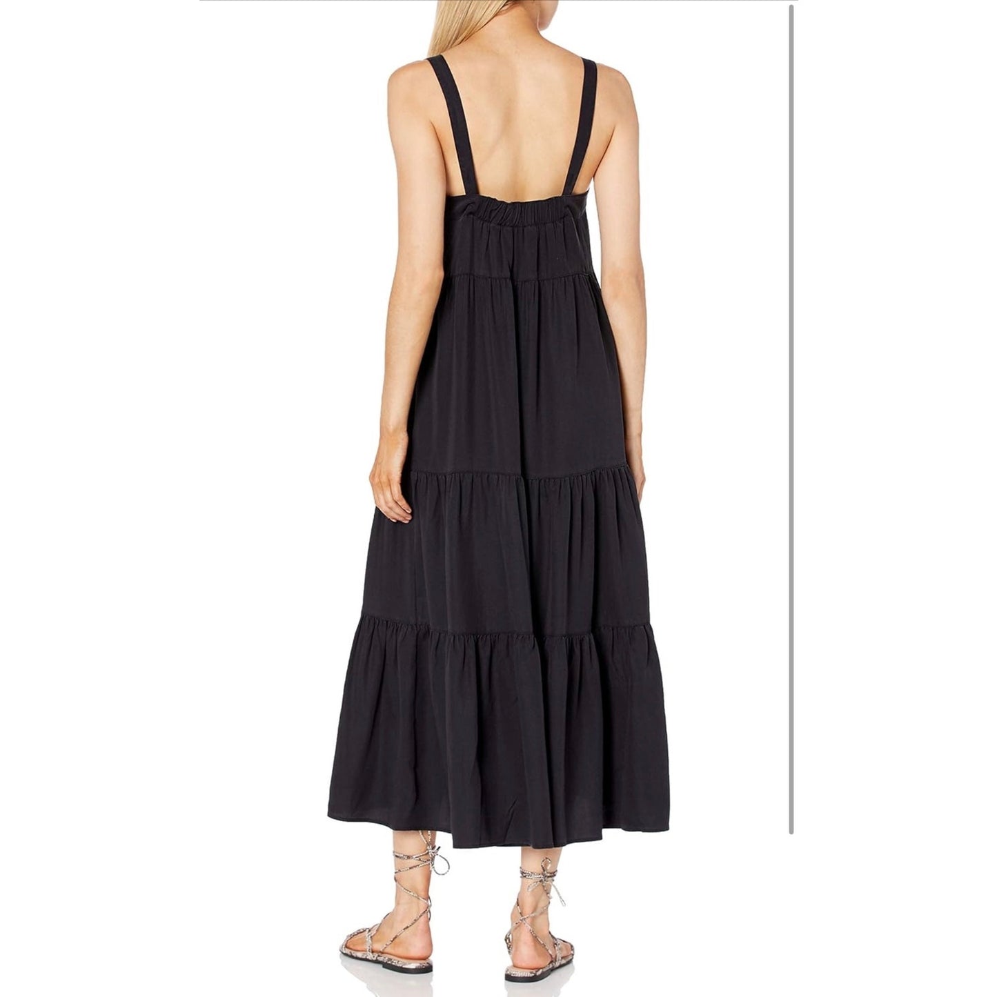 The Drop — Black Britt Tiered Maxi Tent Dress — NEW — Size Small