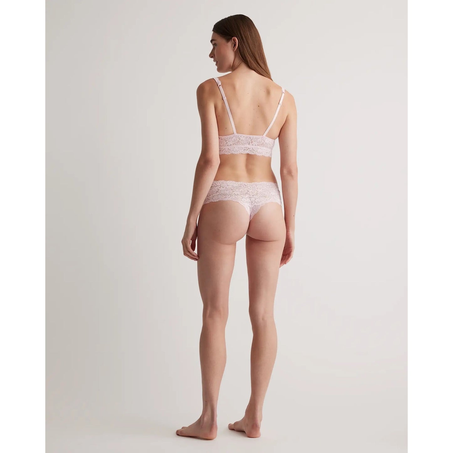 Quince Stretch Lace Thong Underwear 6-Pack Medium Black Pink Ruby NEW