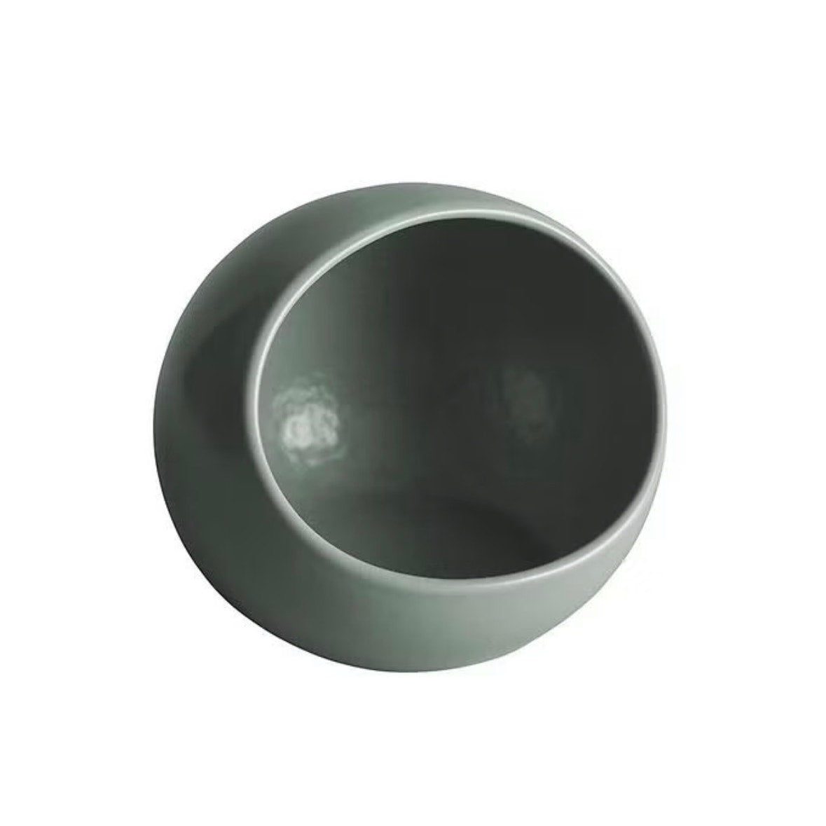 Year & Day Stoneware Salt Cellar Moon Shape Crock Sage Green NEW