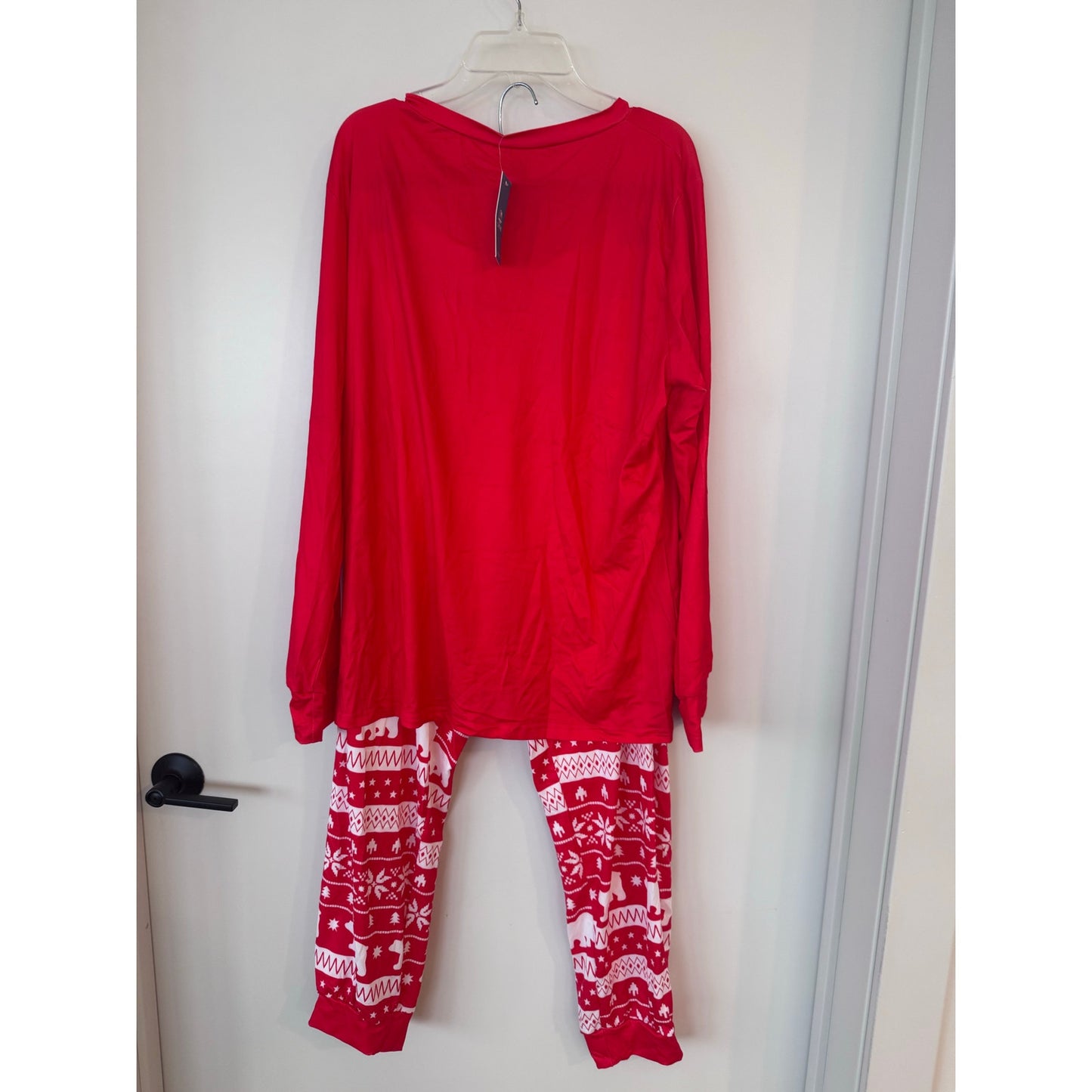 Cupshe Christmas Pajama Set Red Holiday Tree Print Men’s Small Women’s Medium NWT