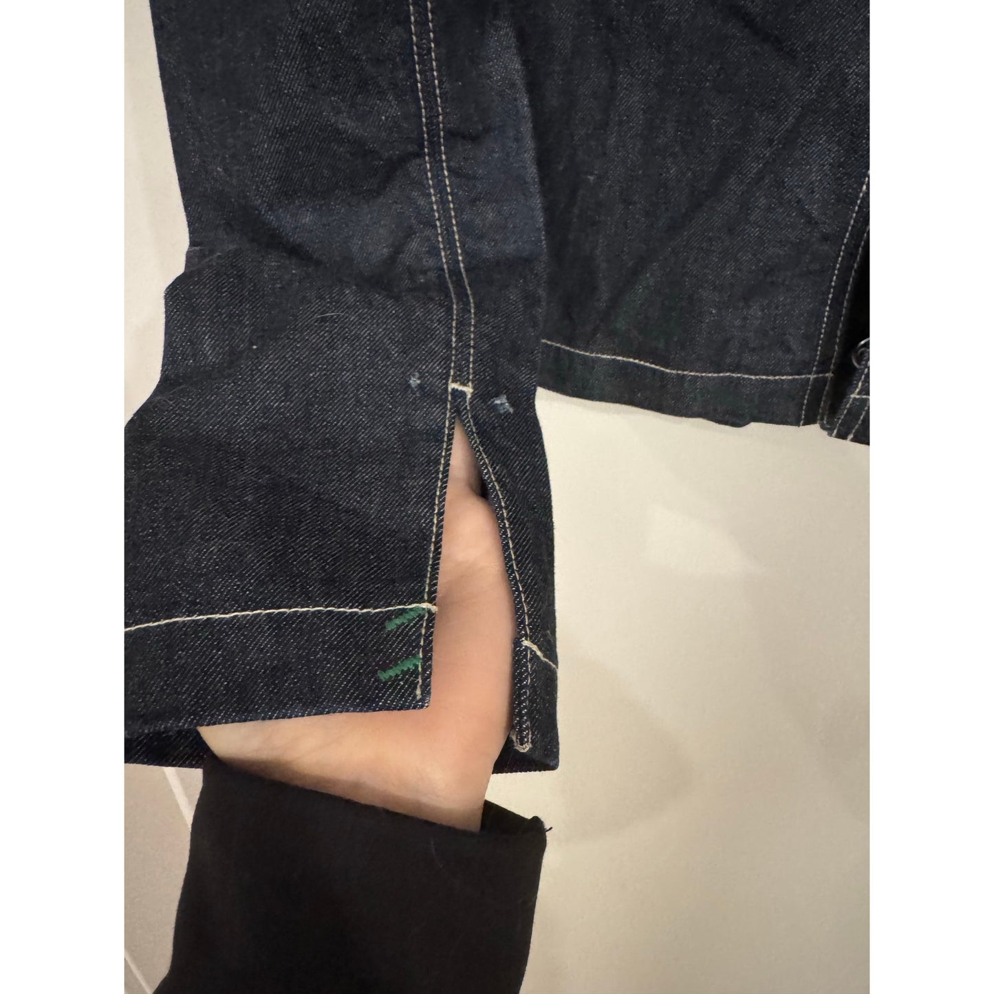 AG Adriano Goldschmied Dark Wash Denim Jacket Slit Back Designer Jean Jacket Size S NEW