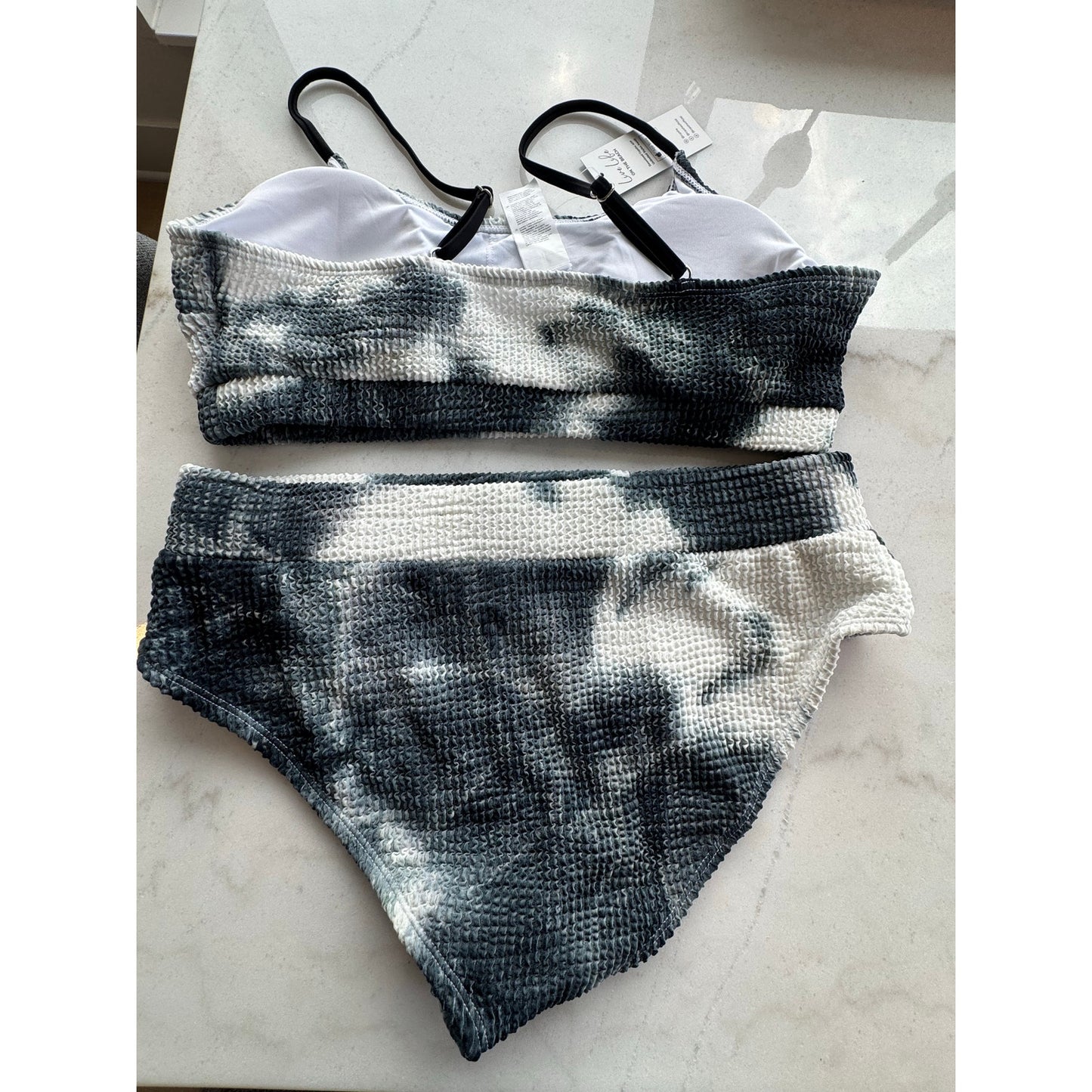 Cupshe Textured Ombré Scoop Bikini Set – Size Large, NEW