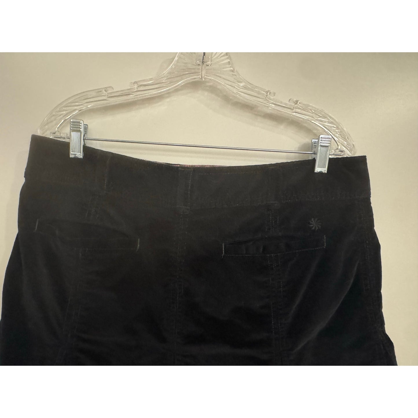 Athleta Whenever Cord Skirt Black Corduroy A-Line Size 12 Stretch Casual Pockets