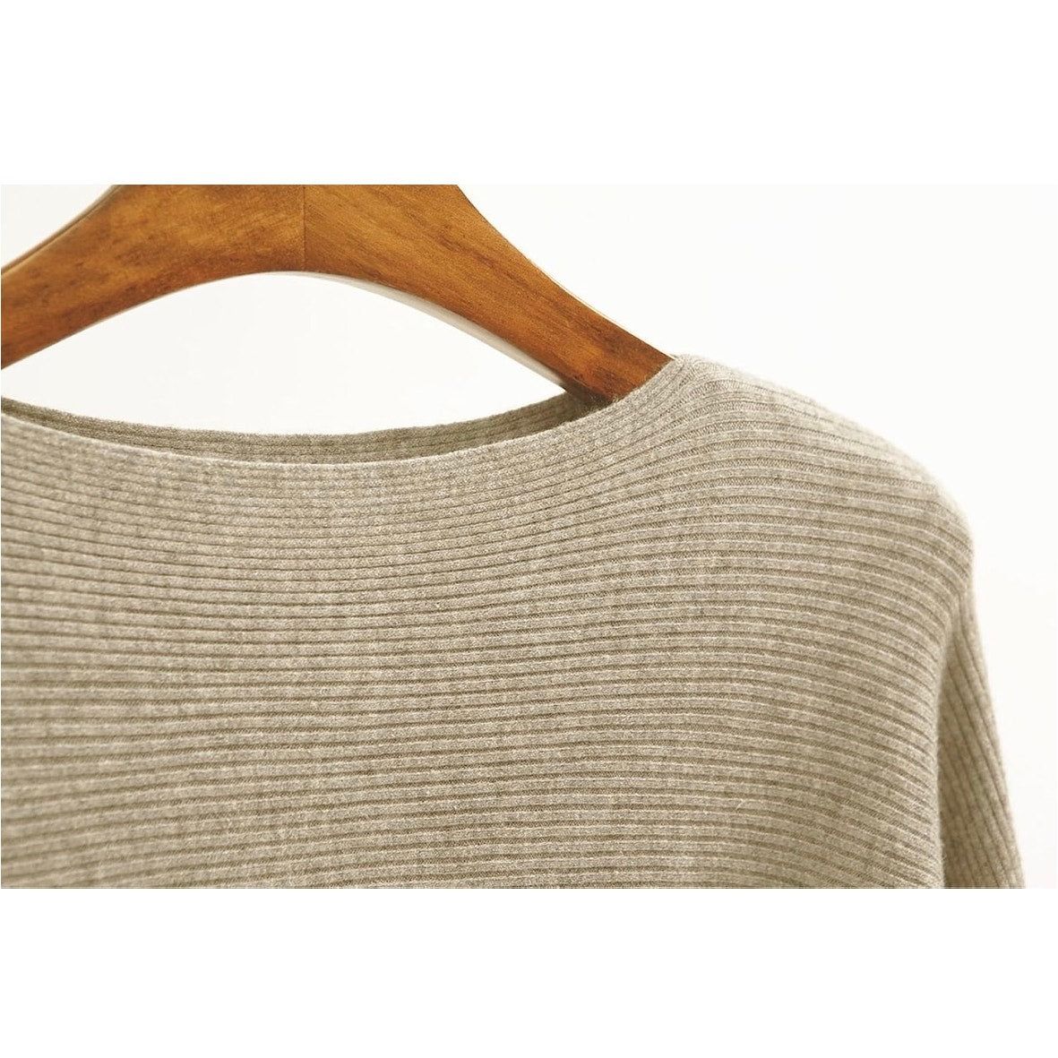 GABERLY Tan Boat Neck Batwing Dolman Ribbed Knit Oversized Sweater One Size NEW