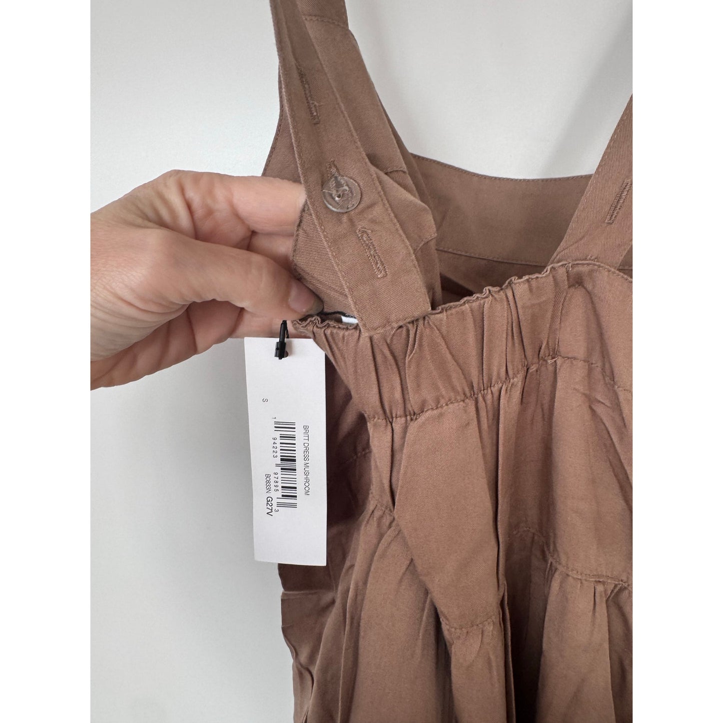 The Drop Britt Maxi Dress — Mushroom — Size Small — NEW