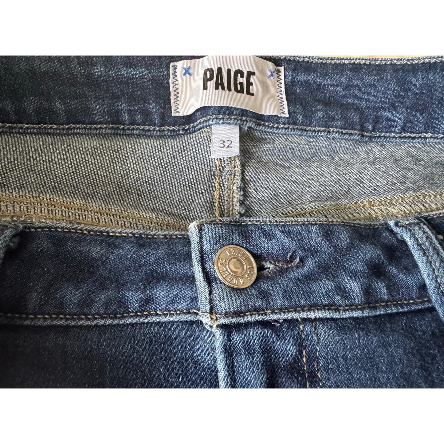 PAIGE Claudine High Rise Ankle Flare Jeans Raw Hem Size 32