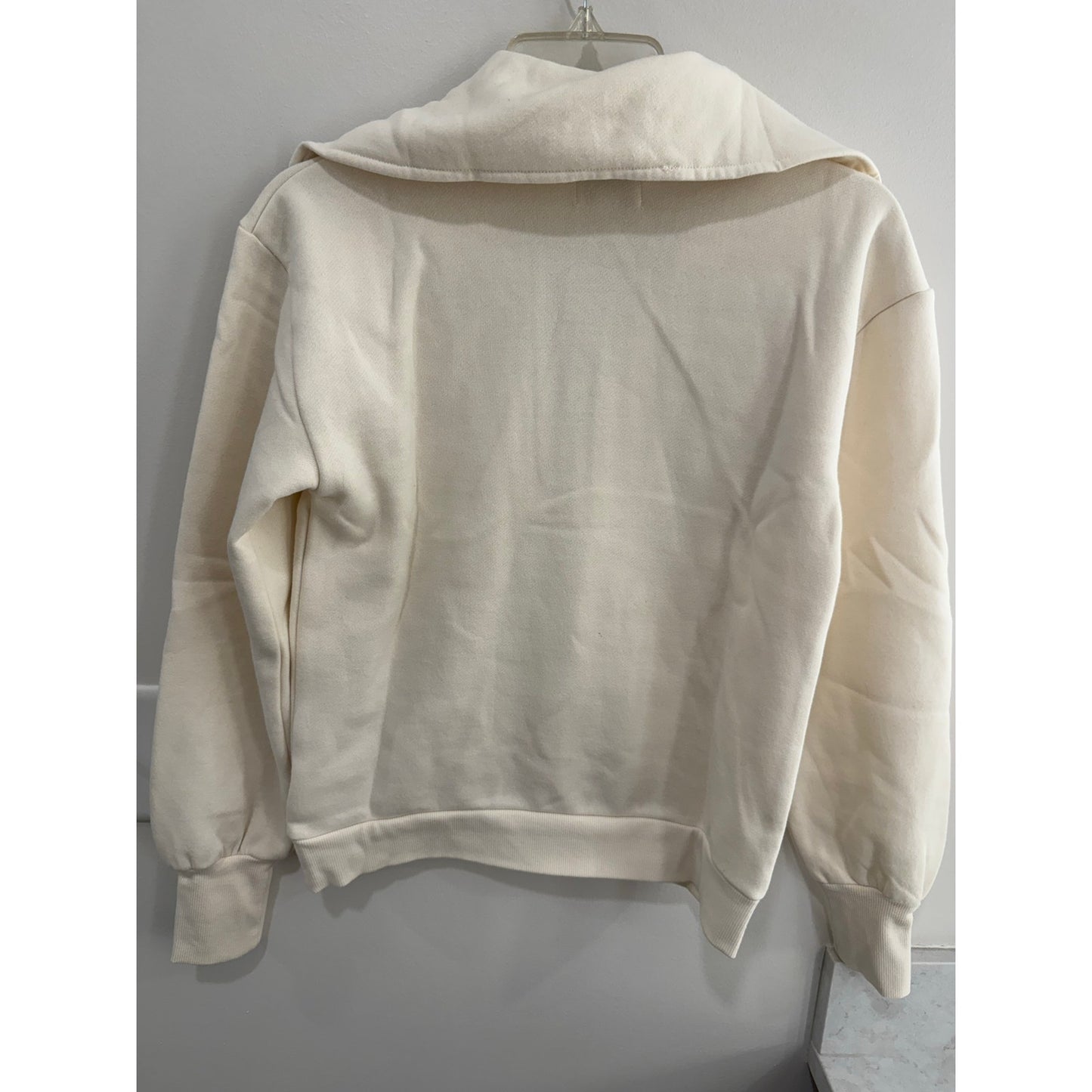 The Drop “Murphy” Half-Zip Sweatshirt | Cream | Size XS NWT