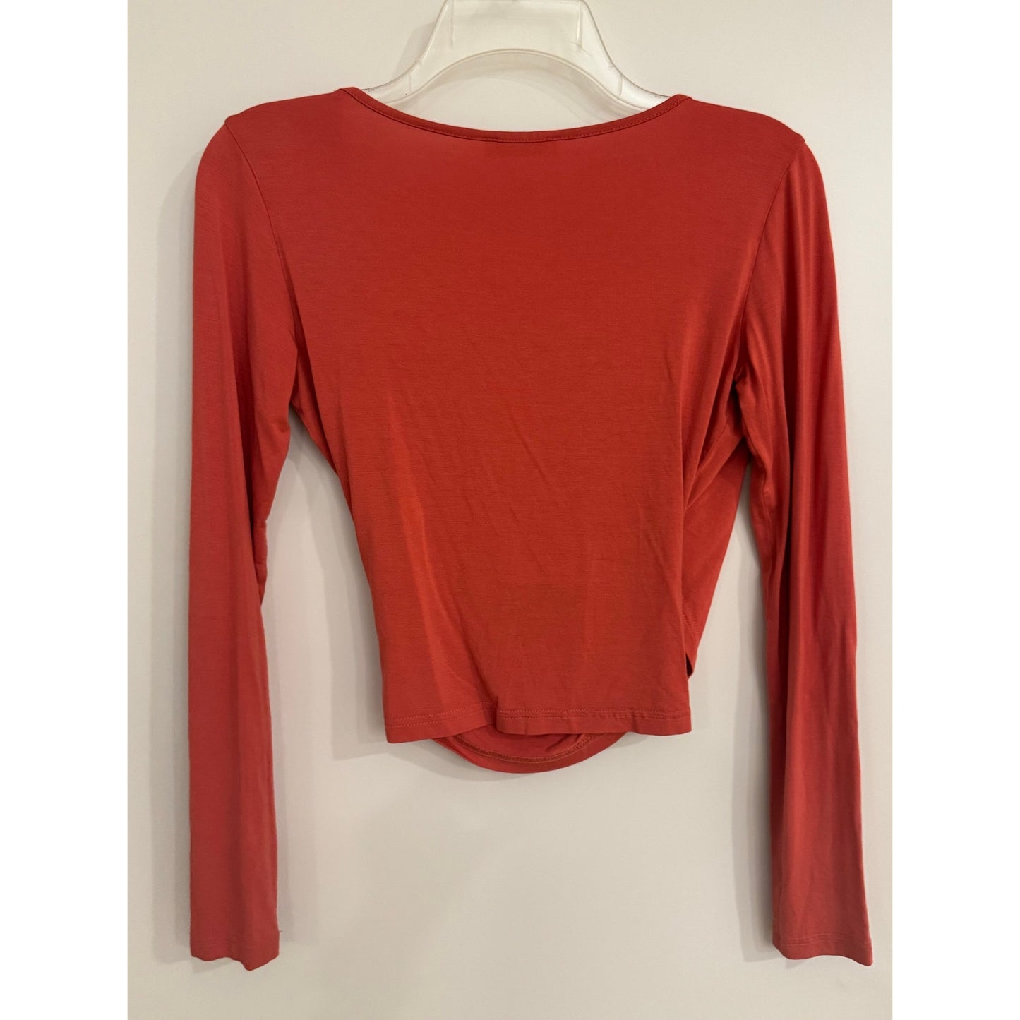 Vetior Rust Red Drape Front Long Sleeve Top – Size Small | NWT