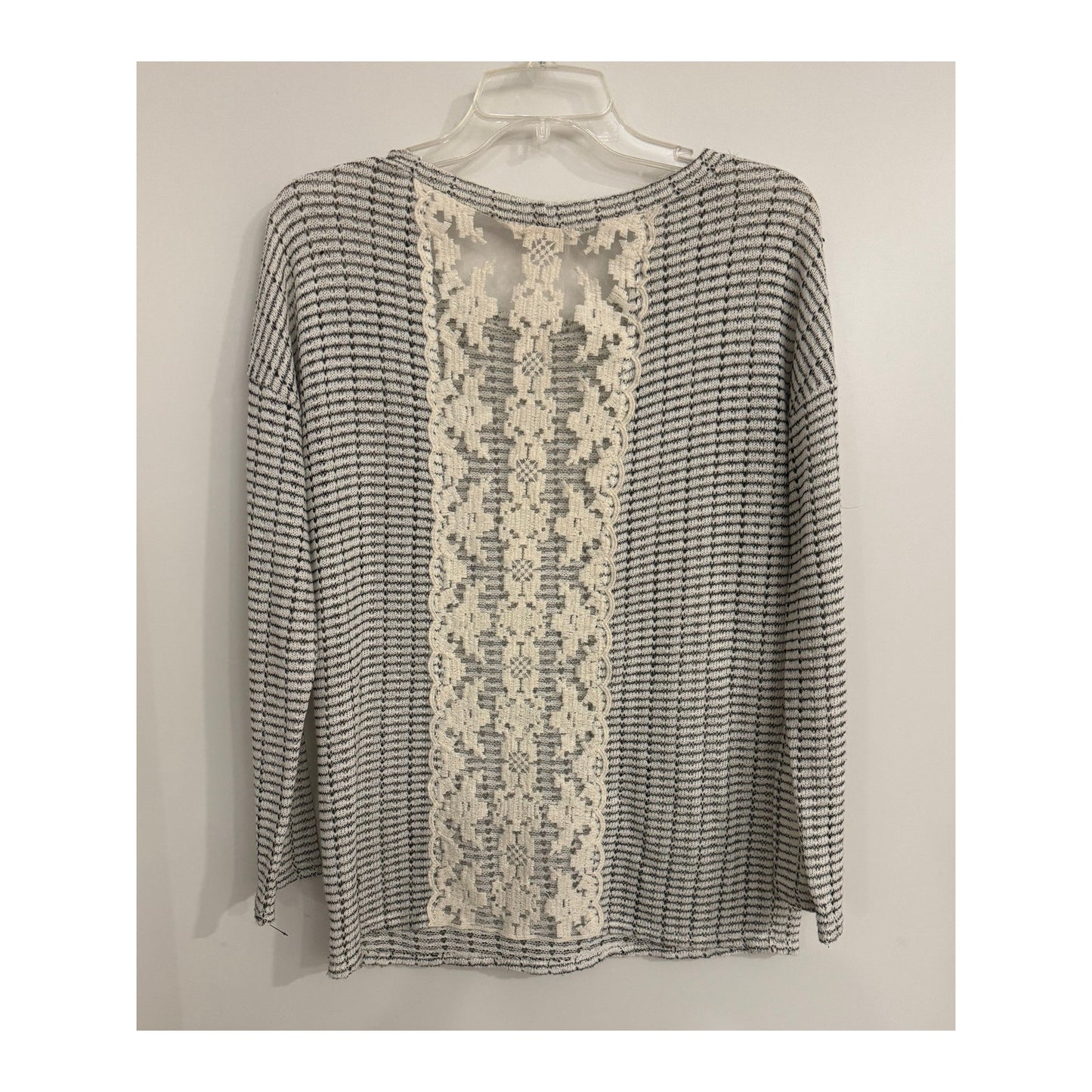 Cheekie Boutique Knit Top with Lace Back | Medium
