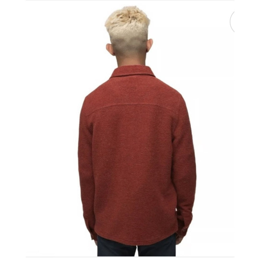 prAna IncrediWool Overshirt Men's Medium Rust Heather | NEW