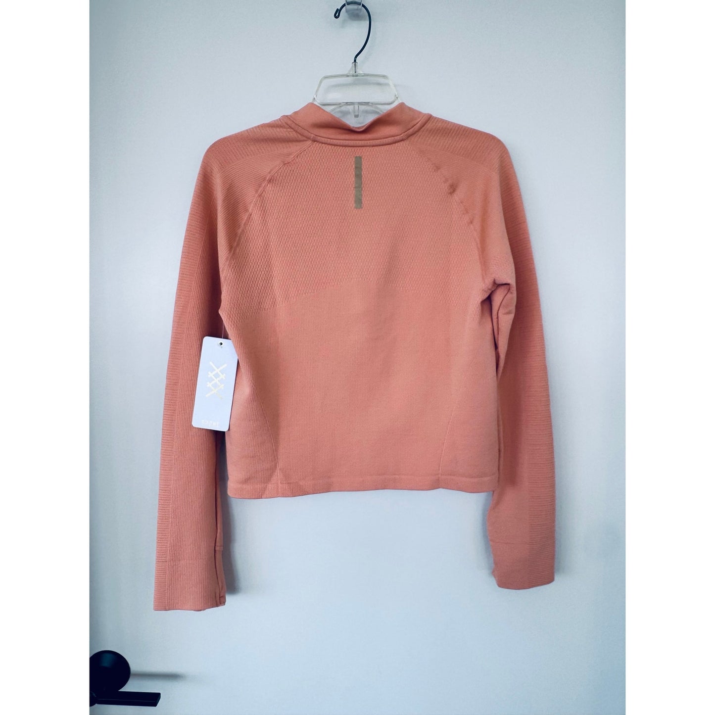 Rhone Breakaway Seamless 1/4 Zip Orange Haze NEW Size Large Cropped Athletic Top