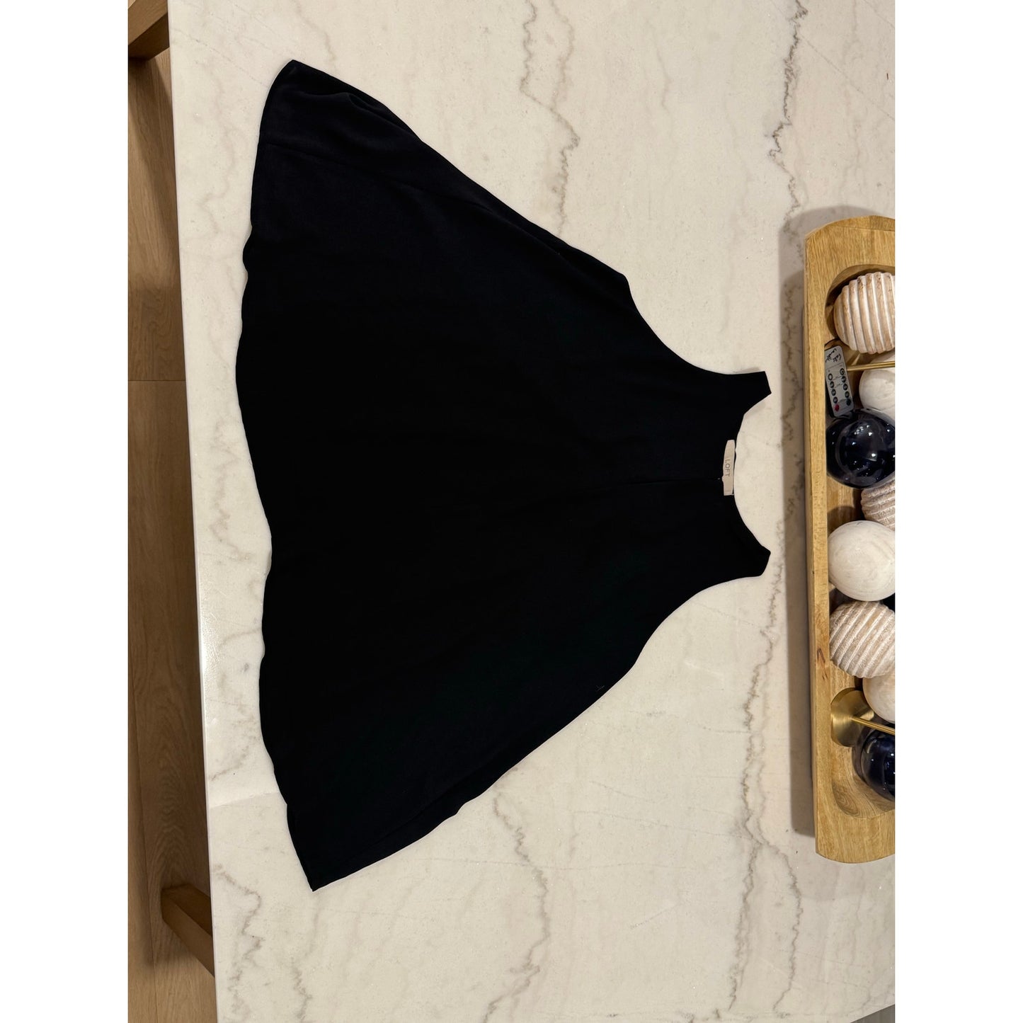 LOFT Black Racerback Tank Top | Size Large | Flowy Chiffon Blouse