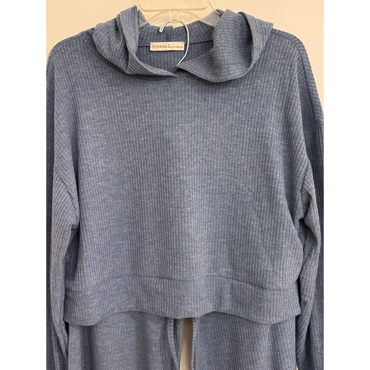 Zenana Ribbed Lounge Set | Blue | Size M | NWT