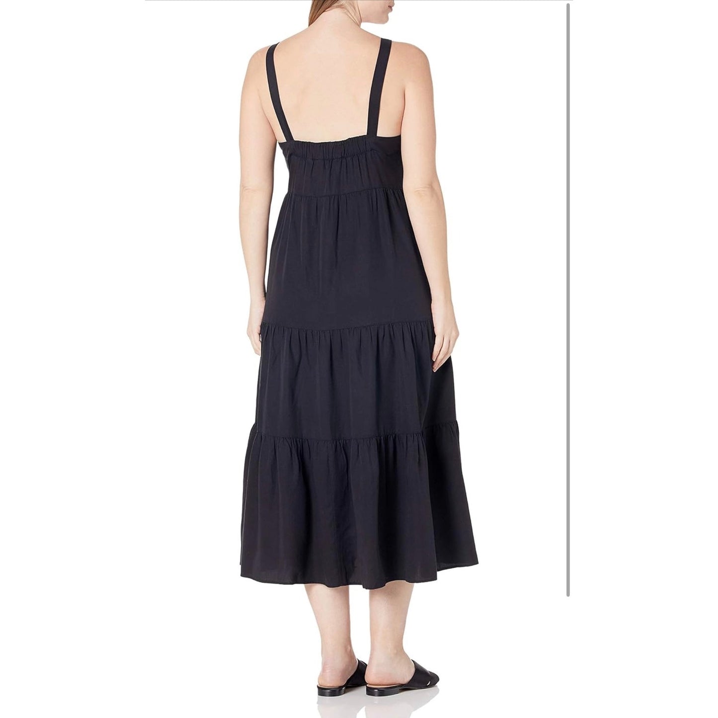 The Drop — Black Britt Tiered Maxi Tent Dress — NEW — Size Small