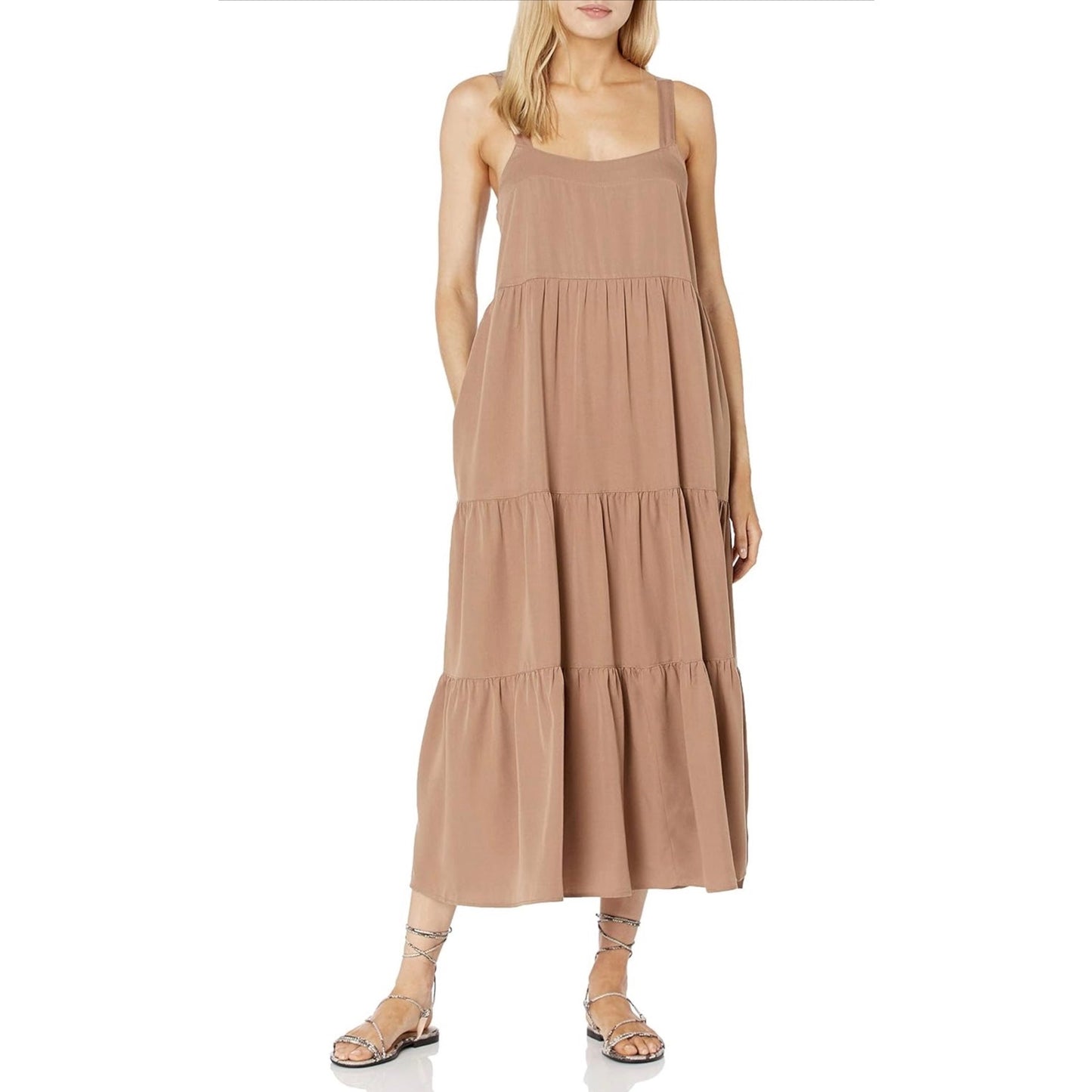 The Drop Britt Maxi Dress — Mushroom — Size Small — NEW