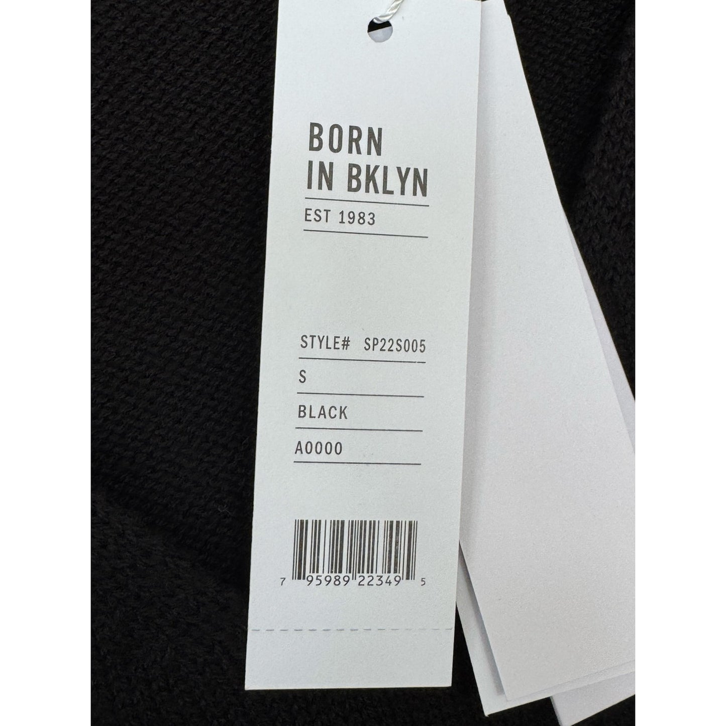 525 America Born in BKLYN Distressed Mock Neck Sweater – Size S – Black NWT