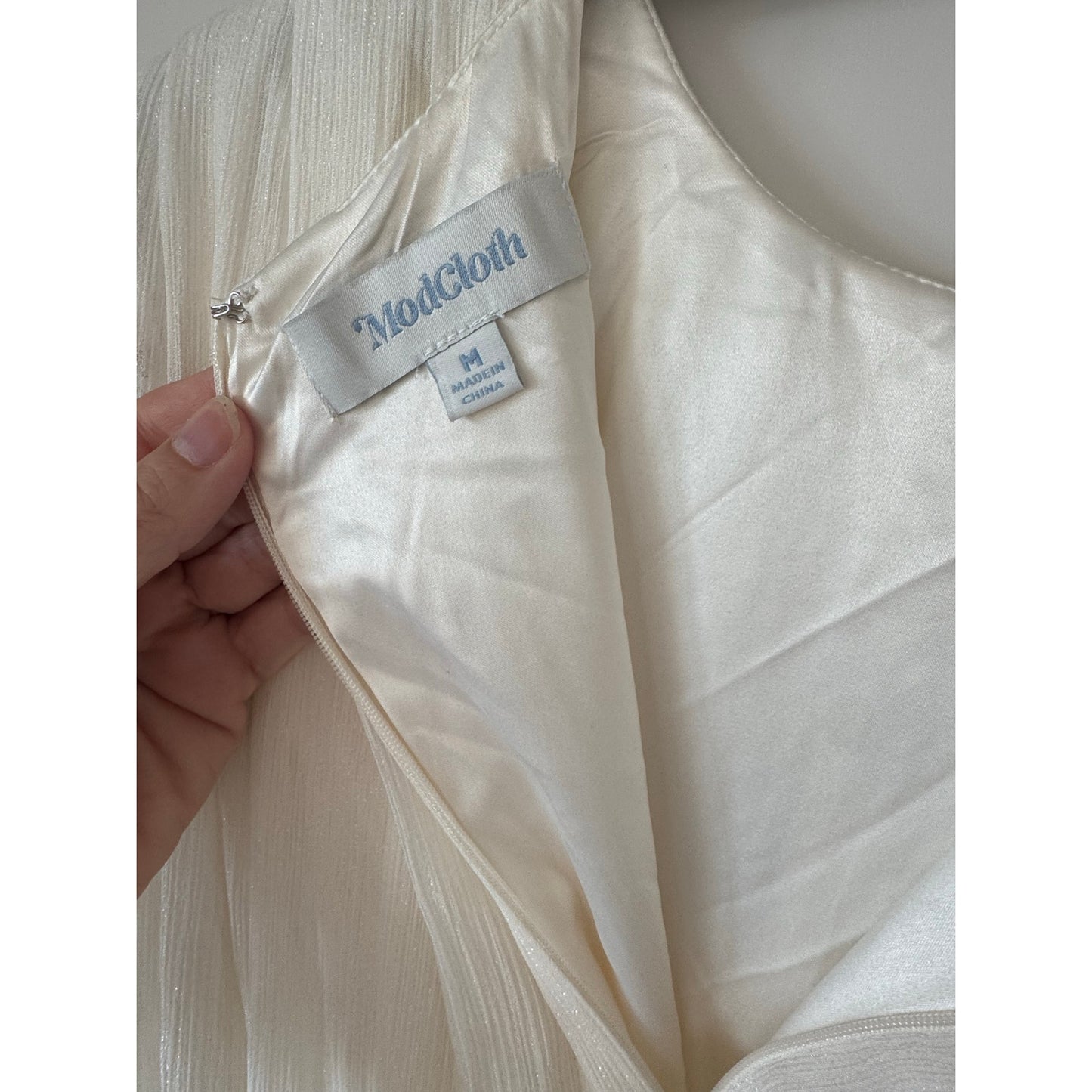 ModCloth “The Pleat-est Things” Mini Dress – Ivory | Size Medium | NEW