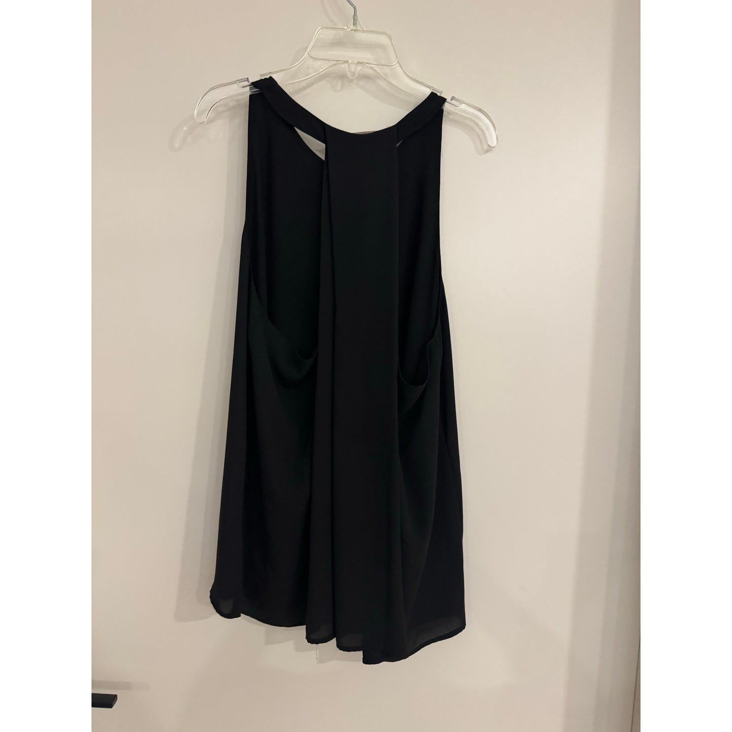 LOFT Black Racerback Tank Top | Size Large | Flowy Chiffon Blouse