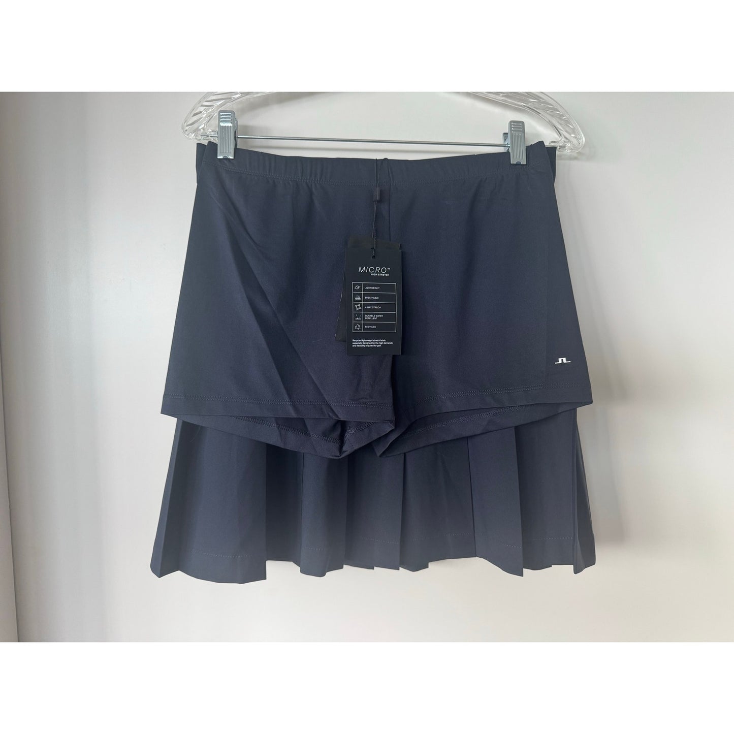 J.Lindeberg Adina Pleated Golf Skirt Medium Navy Includes Matching Shorts NEW