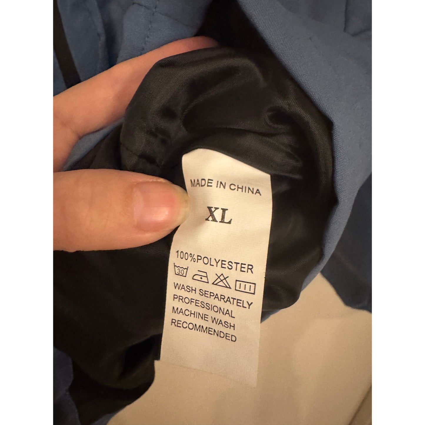 Blue Hooded Windbreaker Jacket Men’s XL Lightweight Outdoor Rain Coat