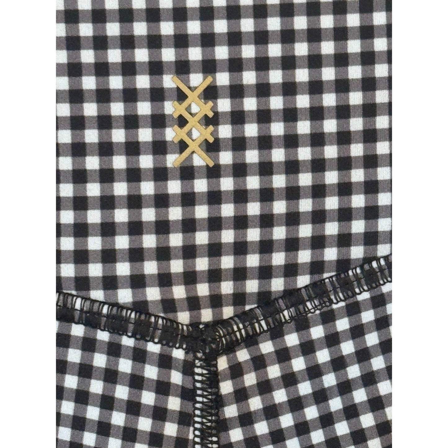 Rhone Revive Printed 7/8 Legging Black Gingham Size Large High Rise NWT