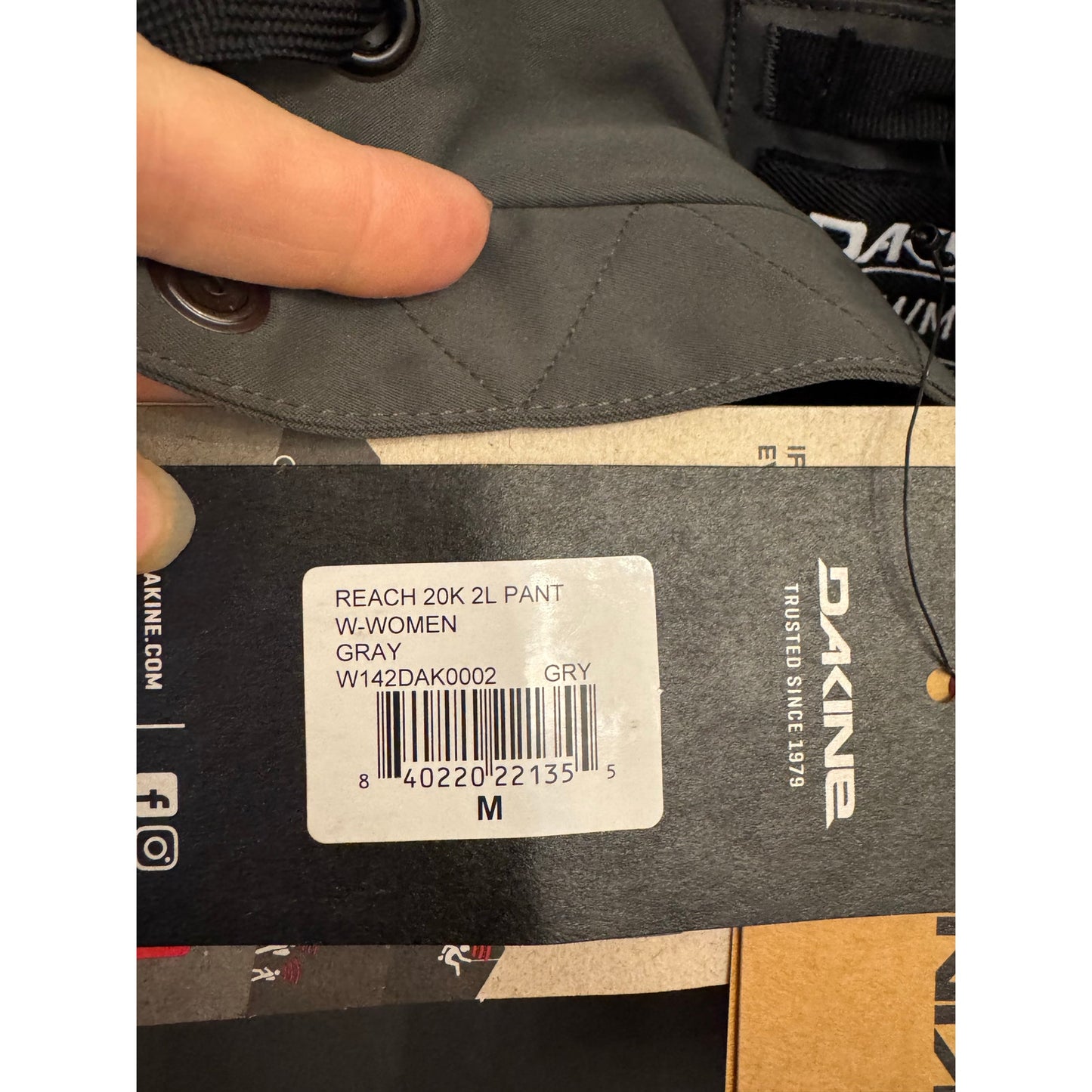 DAKINE Reach 20K 2L Snow Pants – Women’s Medium – NWT – Gray – RECCO