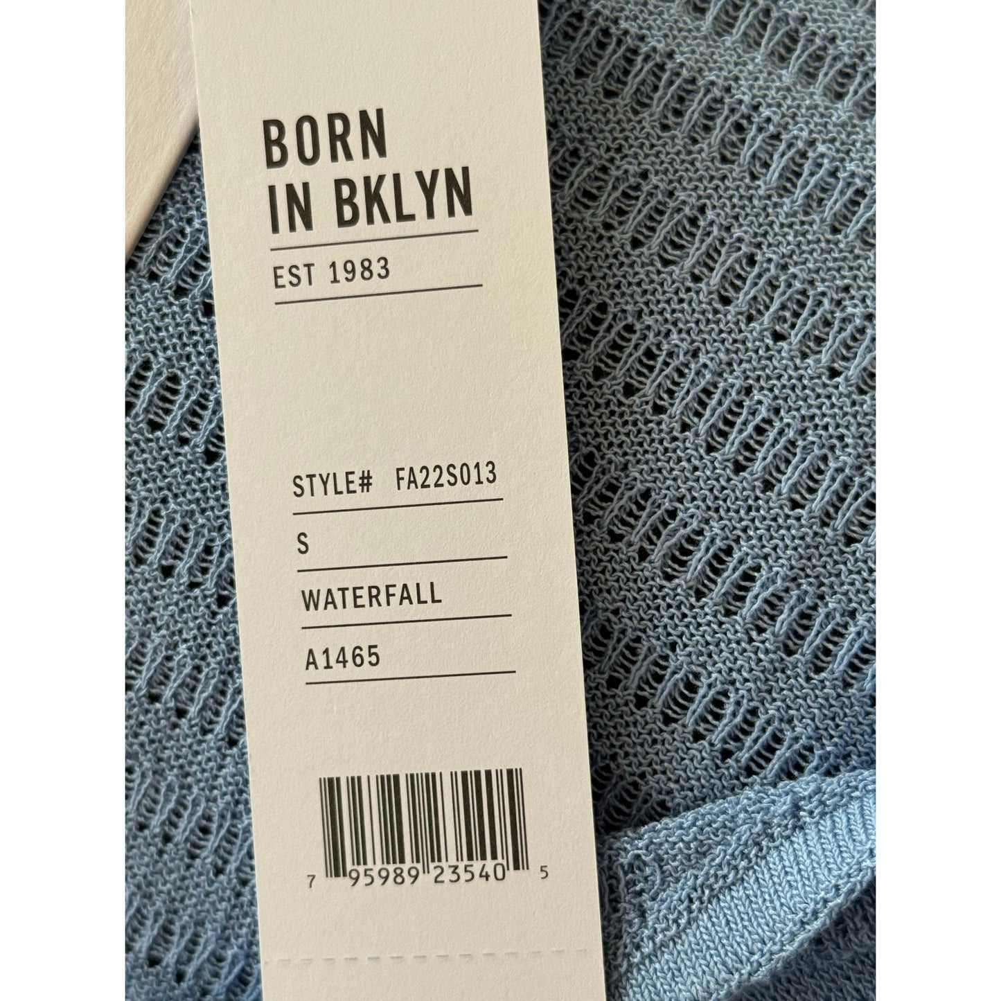 525 America Waterfall Blue Knit Halter Tank Top | Size Small NEW