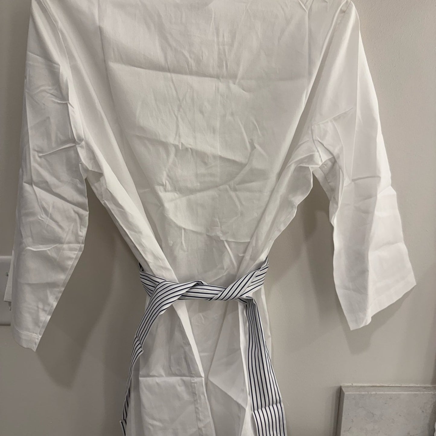 Harshman Mariel Tunic  White w/ Blue Stripe Belt | Size Large NWT
