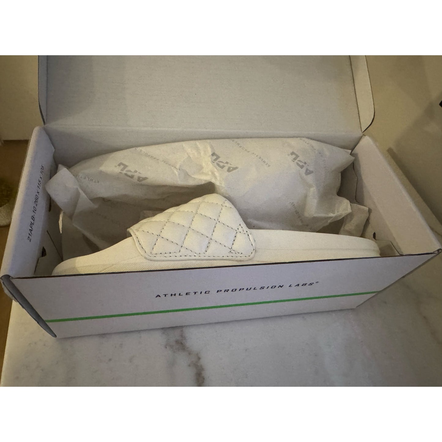 APL Lusso Slide Ivory Quilted Nappa Leather Slides Women’s Size 6 NEW