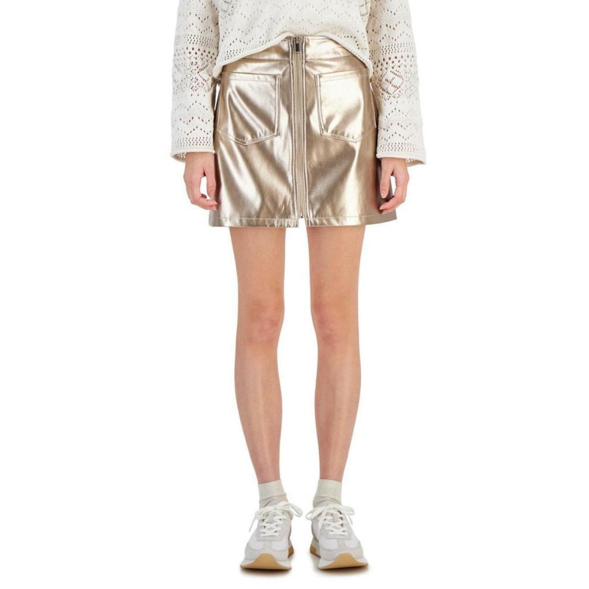Tinseltown Metallic Mini Skirt | Champagne Gold | XS NEW