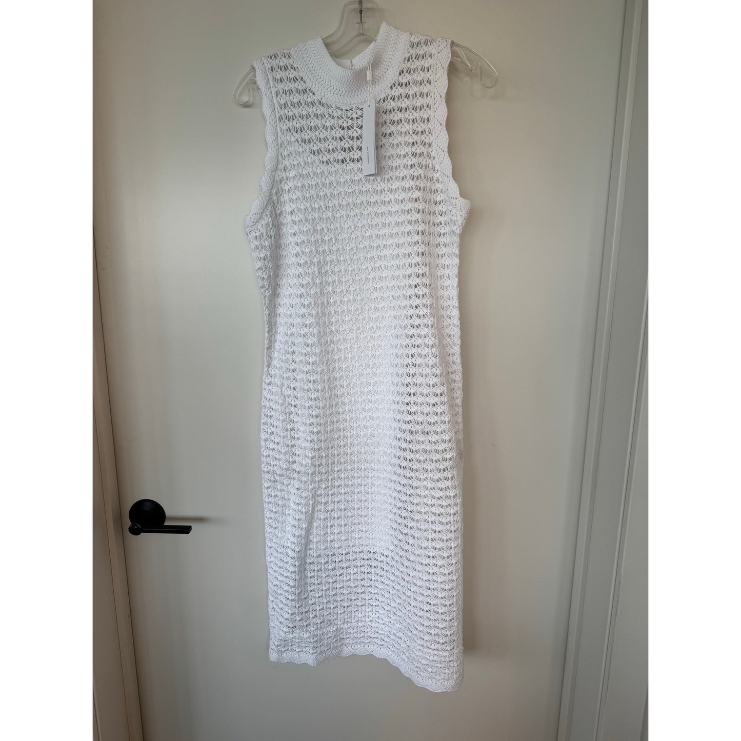 525 Born in BKLYN Crochet Knit Dress – Size Large – Bleach White NEW