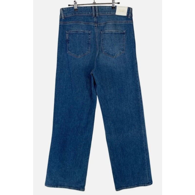 PAIGE Sasha Wide Leg Jeans Size 31 Stefania Distressed High Rise Denim 32” Inseam