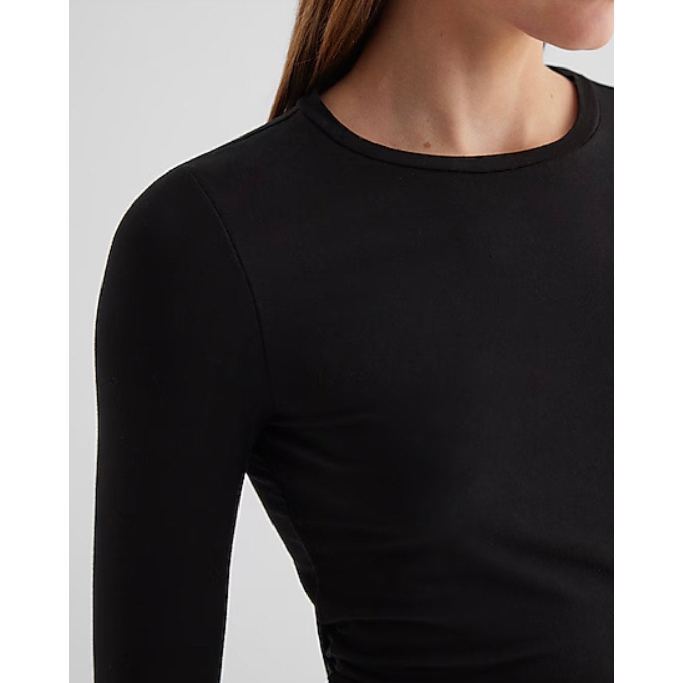 Express Supersoft Double Layer Fitted Long Sleeve Tee Black | Large | NEW
