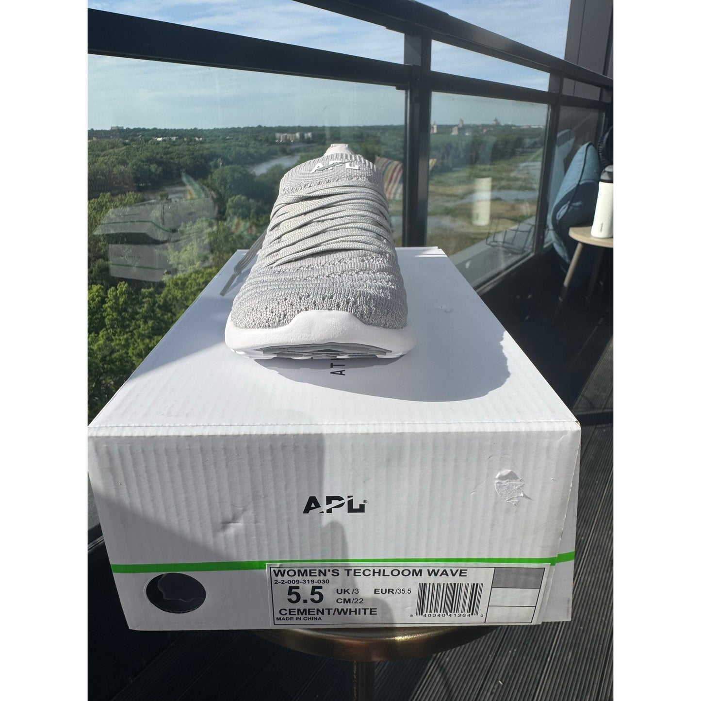 APL TechLoom Wave Sneakers Women's 5.5 Cement White NEW
