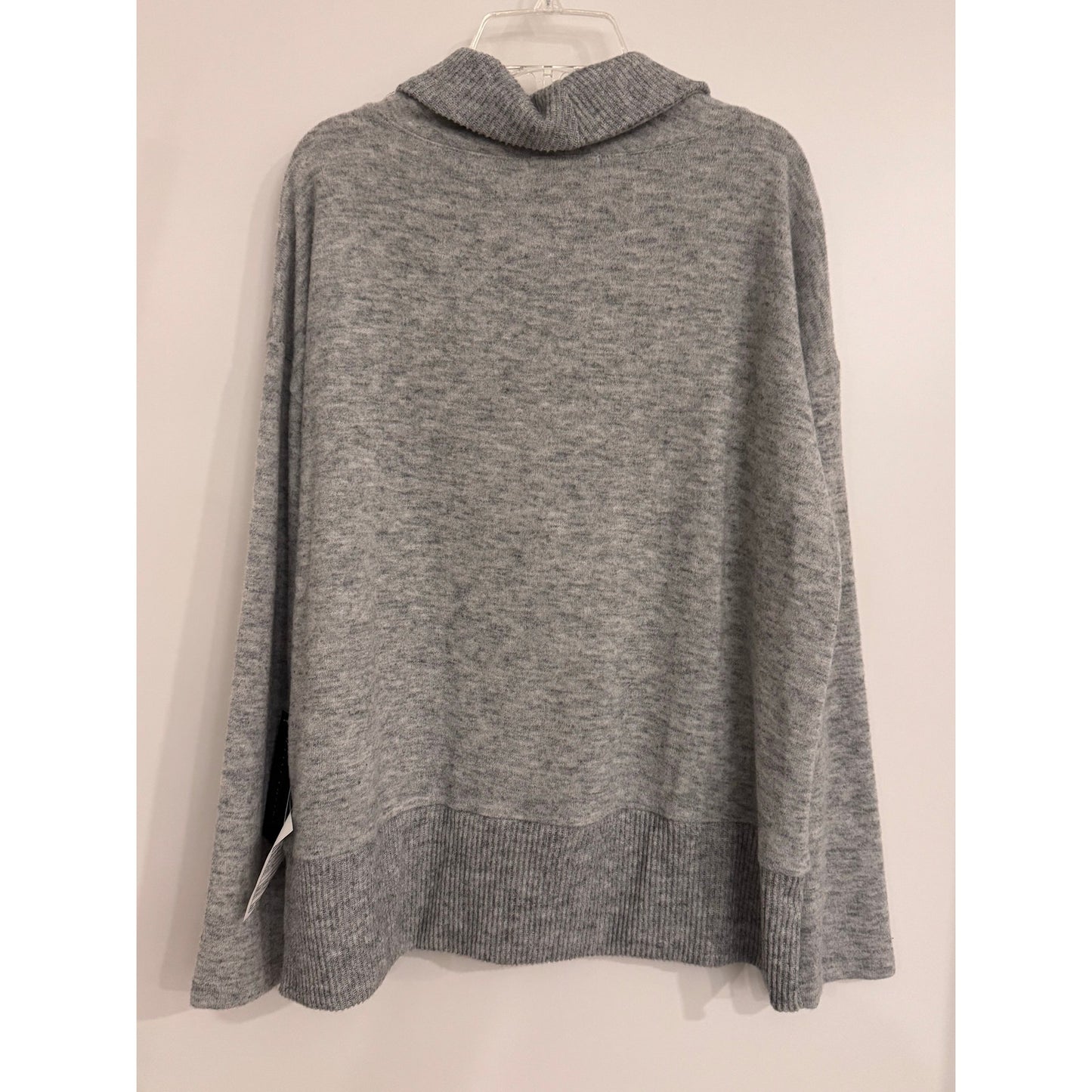 Trisha Tyler Swirl Embroidered Mock Neck Sweater – Grey NEW