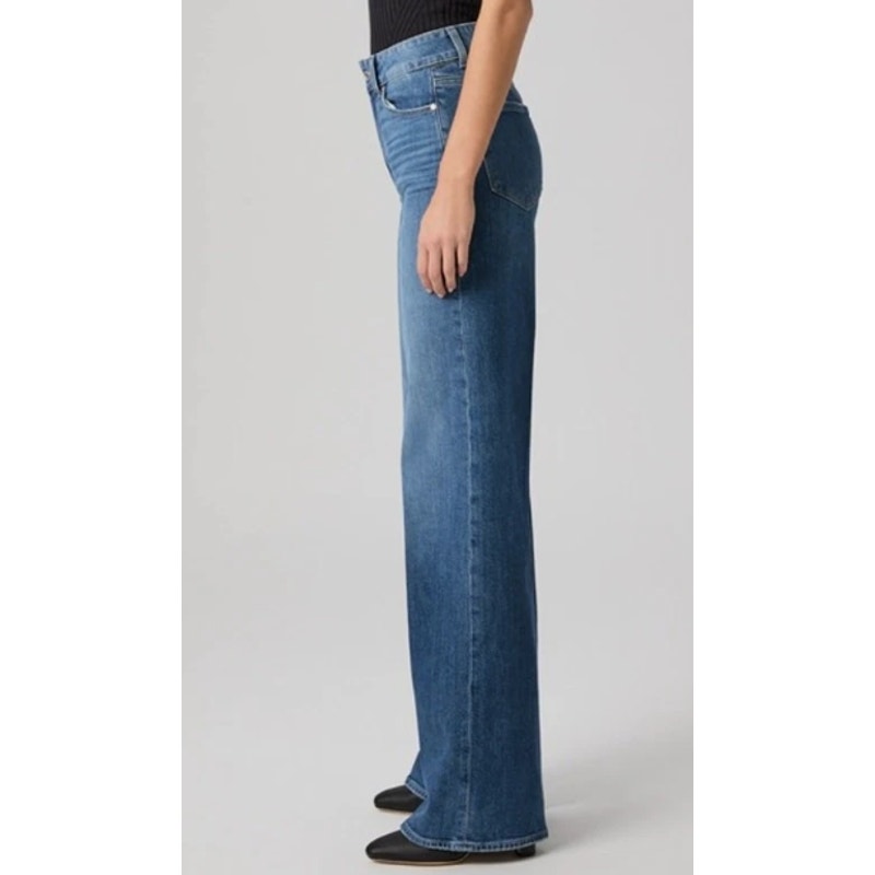 PAIGE Sasha Wide Leg Jeans Size 31 Stefania Distressed High Rise Denim 32” Inseam