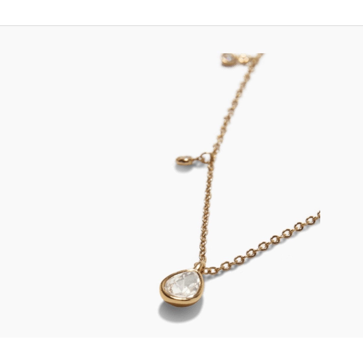 Ettika Dripping in Crystals Drop Necklace 18K Gold Plated Clear Crystal NEW