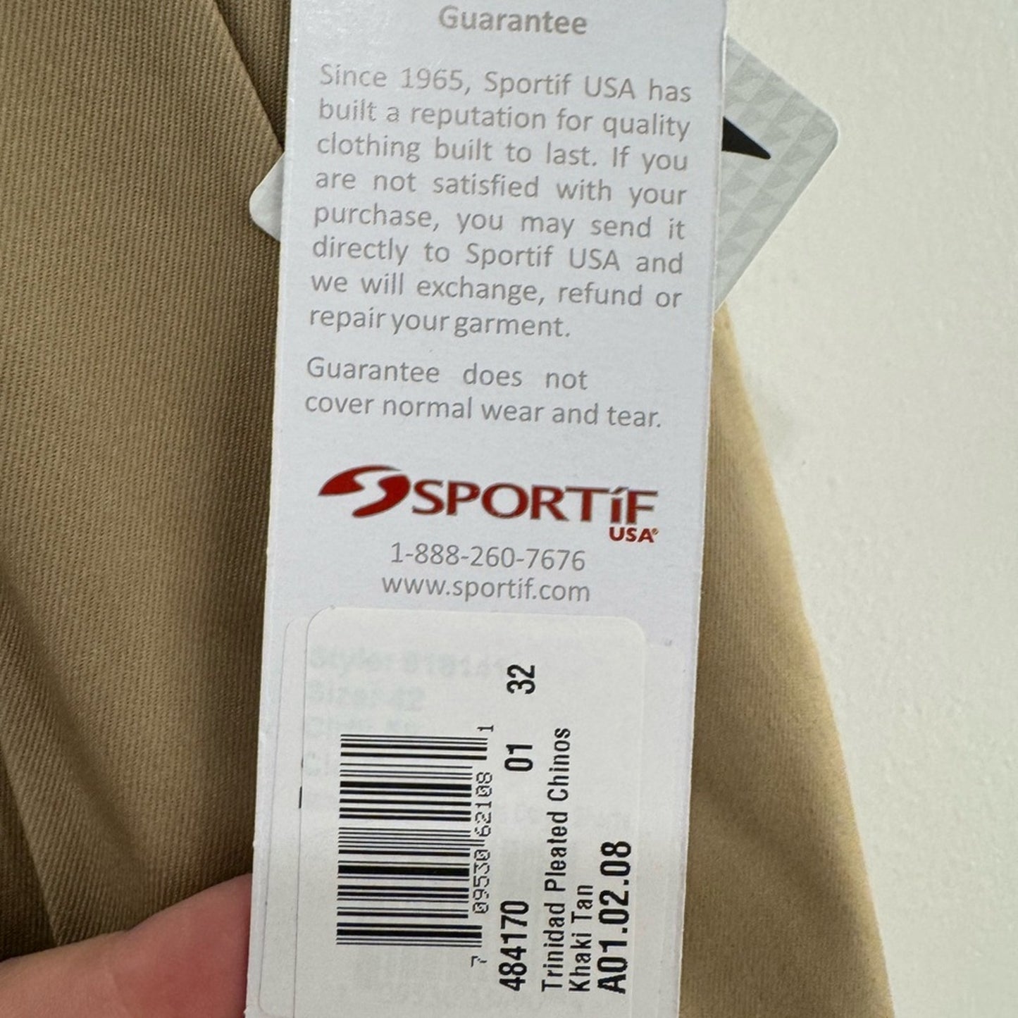 Trinidad Pleated Chino Pants | Tan | Men's Size 32 NWT