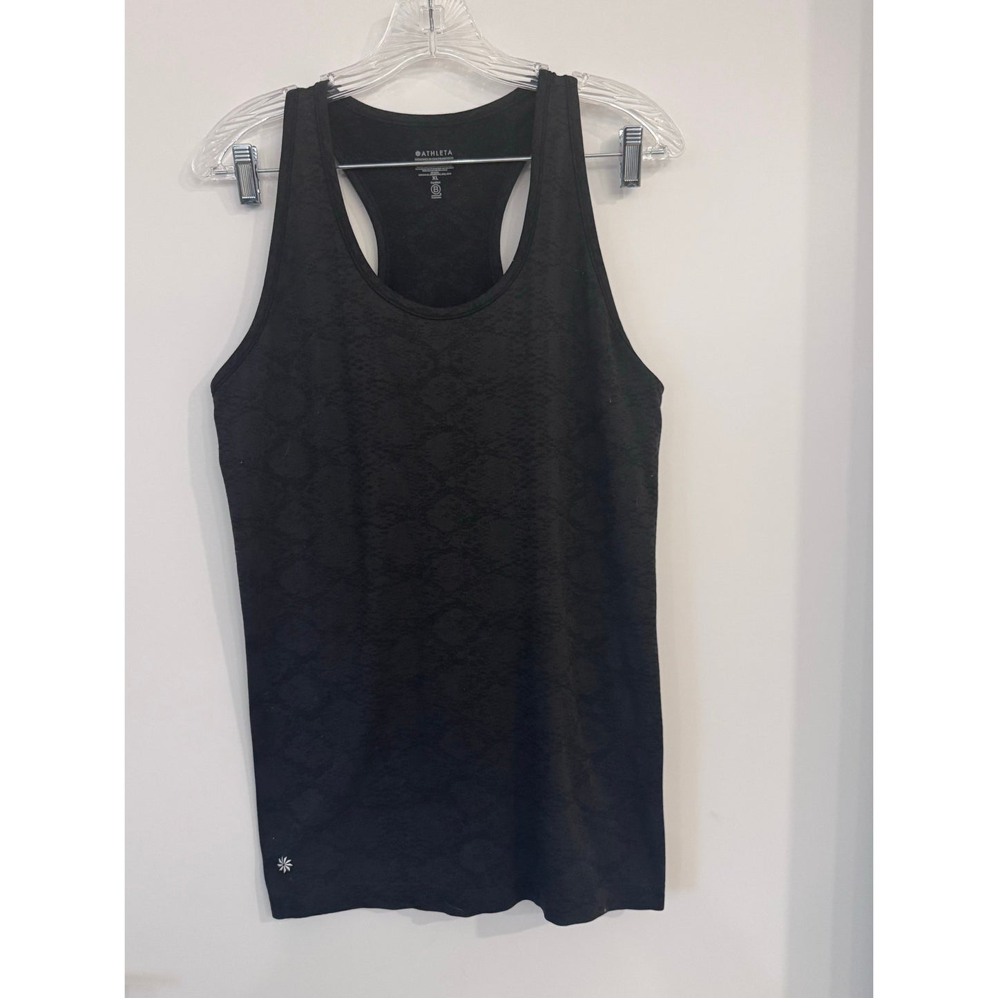 Athleta Racerback Tank Top Black Textured Size XL Athletic Activewear